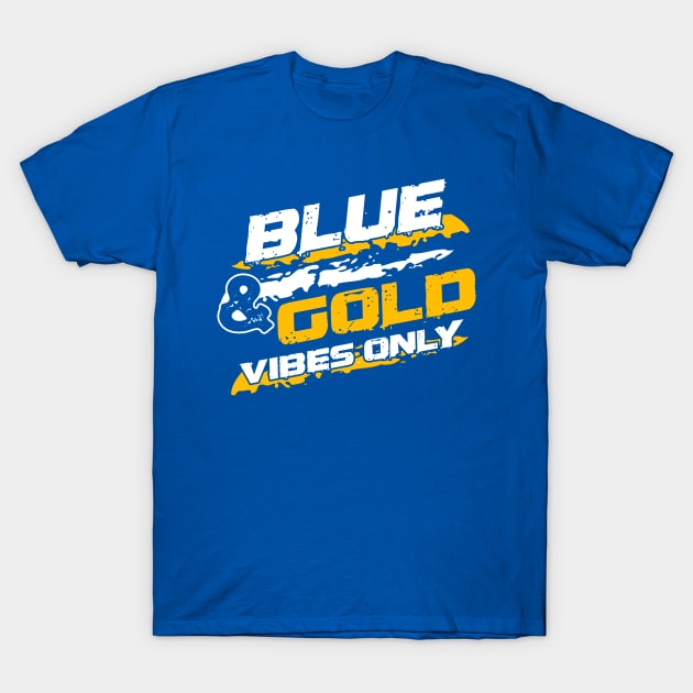 Blue and Gold Team colors Sport Fans T-Shirt by ARMU66